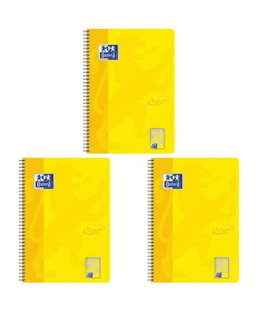 Oxford Touch College Block A4 squared with double margin 80 sheets yellow (pack of 3) 1 (pack of 3)