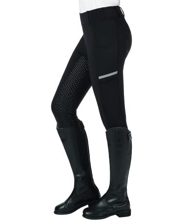 SPOEAR Girls' Full Seat Silicone Breeches - Black Large | Kids' Equestrian Riding Pants with Pockets - Buy Online on SooperMarket.com