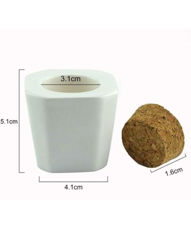 Herbests Porcelain Dappen Dish with Cork Lid - Nail Art Cup for Acrylic Liquid & Powder | Manicure Essential - Buy Online on SooperMarket.com