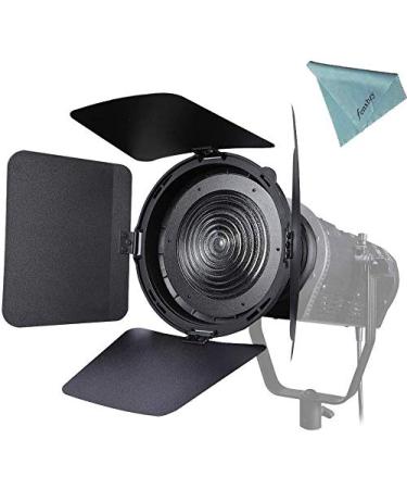 NiceFoto Fresnel Lens Fresnel Mount with Honeycomb Grids Barn Doors for Aputure Light Storm 300D II,Aputure 300X,Aputure 60X,Amaran 200X S Series & Bowen-S Mount Light