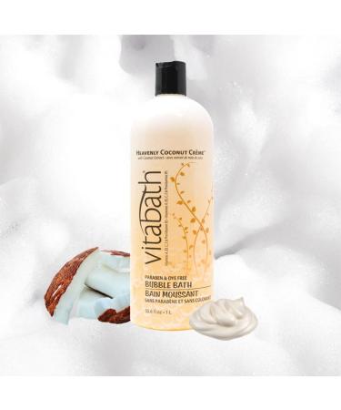 Vitabath Heavenly Coconut Creme Bubble Bath - 33.8 fl oz | Aromatherapy Relaxing Soak for Men & Women | Moisturizing & Nourishing Bubbly Bath Formula | All Skin Types - Buy Online on SooperMarket.com