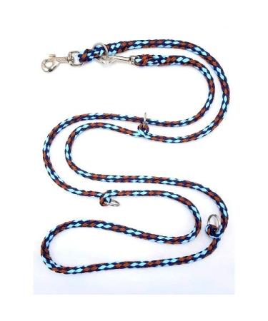 Dogeline Double leash Practice line for medium dogs up to 45 kg over 39 colors very stable (3.50 m Africa) 3.50 m brown-hell blue dark blue