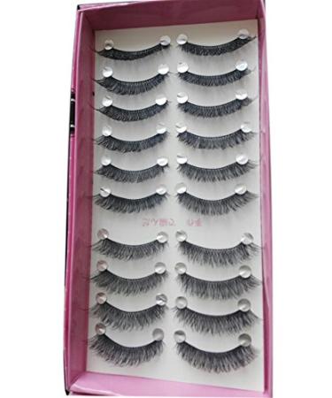 Bluelans 10 Pairs Long Cross False Eyelashes - Thick Black Fake Eyelashes for Stunning Eyes | International Shipping Available - Buy Online on SooperMarket.com