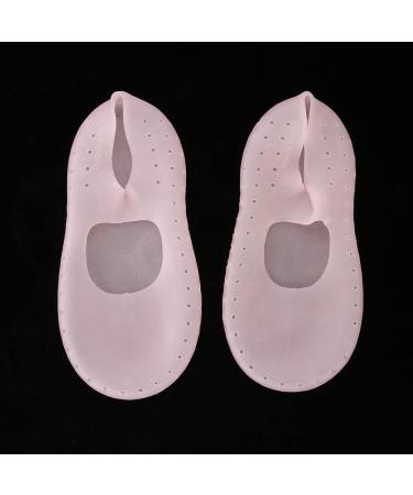 Moisturizing Silicone Gel Socks for Plantar Fasciitis Relief | Anti-Crack Foot Care Tool (L-Rosa) - Buy Online on SooperMarket.com