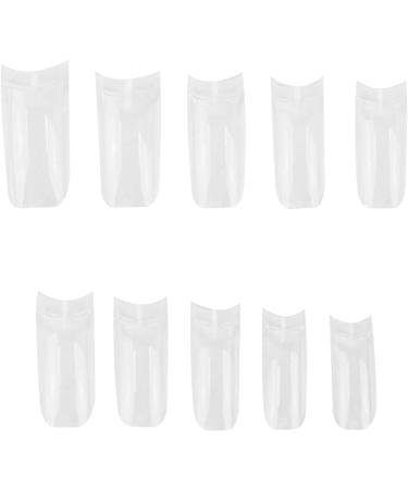 TRIXES French Clear Acrylic Nail Tips - 500 x Nail Extensions in Coffin and Square Shape for DIY Manicure and Gel Vanish - Transparent - Buy Online on SooperMarket.com
