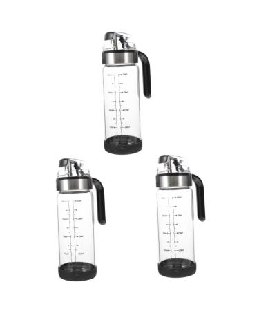 Alipis 3pcs Automatic Opening and Closing Oiler Glass Vinegar Pot Oil Container Syrup Bottle Soy Sauce Bottle Vinegar Container Soy Sauce Container Oil Bottle Stainless Steel Olive Oil Pp 22X7X7CMx3pcs As Shownx3pcs