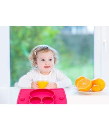 Silicone Divided Toddler Plates - Non Slip Suction Plates for Babies & Kids - BPA Free FDA Approved - 7owl-red - Buy Online on SooperMarket.com