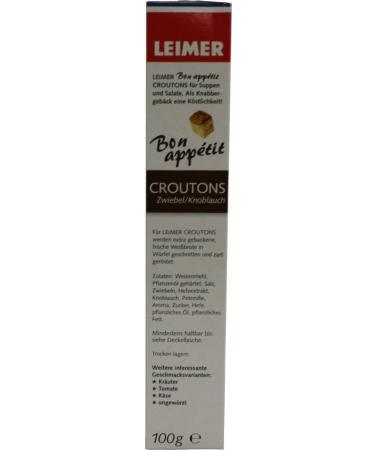 Buy Leimer Croutons Onion/Garlic (100g) Tasty Crunchy Croutons for Salads & Soups | International Shipping Available - Buy Online on SooperMarket.com
