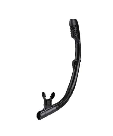 AQUA A DIVE SPORTS Dry Snorkel Easy Breath Diving Snorkel for Snorkeling Scuba Diving Freediving Swimming with Top Dry Valve and Food Grade Silicone Mouthpiece for Adult Youth All black