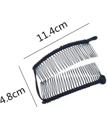 Stretchable Banana Comb Vintage Banana Hair Clip Stretch Double Comb Clip for Women Ladies Girls Hair Styling Black - Buy Online on SooperMarket.com