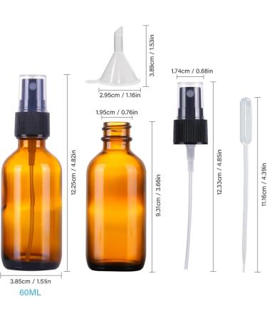 60ml Brown Spray Bottles - Refillable Travel Fine Fog Spray for Hair Cleaning Aromatherapy & Essential Oils - Set of 2 Amber Bottles - Buy Online on SooperMarket.com