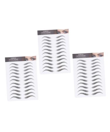 Gogogmee 3 Sheets Waterproof Eyebrow Stickers Lazy Eyebrow Transfer Stickers Water Proof 3 Stickers 21x15cm Black 2