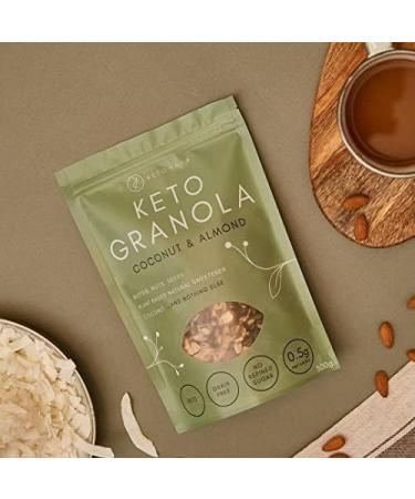 Keto Hana Coconut & Almond Original Butter Breakfast Granola with No Refined Sugars & Only 1.1g Net Carbs Includes 4 x 300gr/0.6lbs Family Bags - Buy Online on SooperMarket.com
