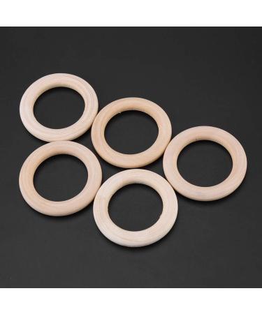 50 Unfinished Natural Wood Rings - 50mm DIY Craft Accessories for Jewelry Bracelets & Garlands - Buy Online on SooperMarket.com
