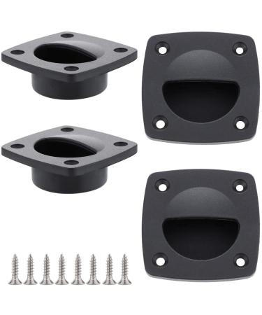 VTurboWay 4 Pcs Nylon Square Flush Pull Handle, Marine Boat Yacht Cabin Accesories, Black