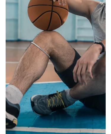2 Pack Knee Brace Straps Patella Tendon Knee Strap Basketball Patella Tendon Stabilizer Knee Brace Super Silicone Leather Band Knee Brace Elasticity Fixed Protection Patellar Ring for Working Out Grey*2 - Buy Online on SooperMarket.com