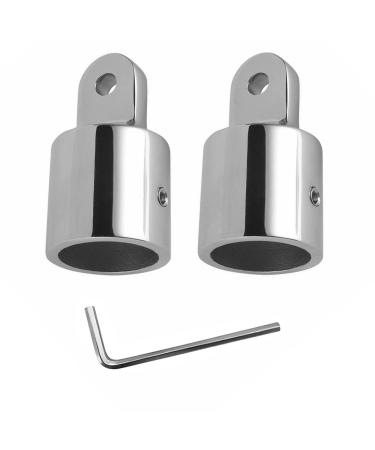 SHENGHUISS 7/8 inch or 1 inch Bimini Top Cap Eye End Boat Fitting Stainless Steel 316 Fits 7/8 inch or 1 inch O.D. Round Tubing with L Shape Hex Key 1 inch-2 Pack