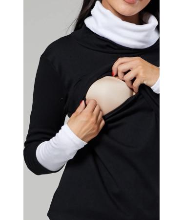 HAPPY MAMA Women's Maternity Nursing Jumper Sweatshirt 348 - Size 10-12, Black & White - Buy Online on SooperMarket.com