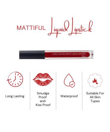 Mynena Orange Red Matte Liquid Lipstick - Long Lasting, Waterproof, Gluten-Free | Glory - Buy Online on SooperMarket.com