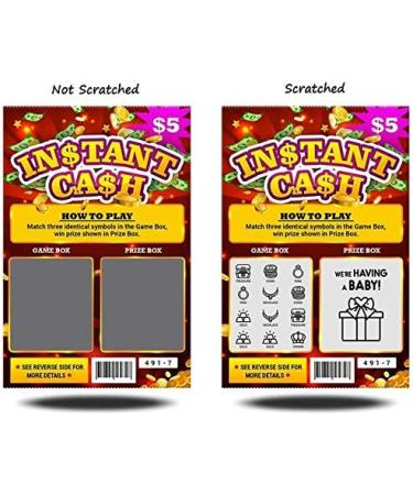 Pregnancy Announcement Lottery Scratch-Off Tickets - 10 Pack | Authentic 4x6 Design for Baby Announcements | Great for Grandparents Future Dad & Friends - Buy Online on SooperMarket.com