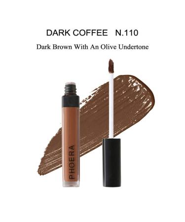 AQUAPURITY PHOERA Liquid Concealer Full Coverage Makeup Face Moisturizer Foundation Conceal Under Eye Dark Circles Cruelty Free (110 - Dark Coffee) 28.00 g (Pack of 1) 110 - Dark Coffee
