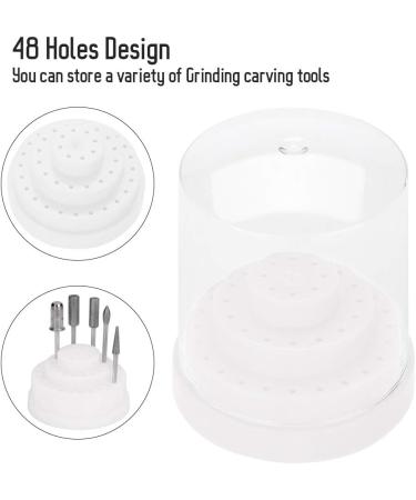 Nail Drill Bit Holder Organizer Nail Drill Display Storage Box with 48 Holes Nail Drill Stand Holder for Manicure Grinding Head (White) - Buy Online on SooperMarket.com