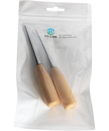 2PCS Alloy Steel Wood Handle Punching Tapered Awl Craft Cloth Scratch Awl Repair Tool for DIY Craft - Buy Online on SooperMarket.com