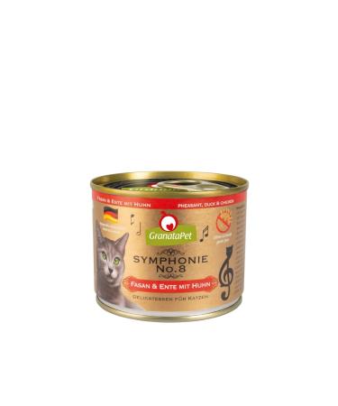 GranataPet Symphonie Cat Wet Food (6x200g No. 8 - Pheasant and Duck) No. 8 - Pheasant and Duck 1.2 kg (Pack of 1)