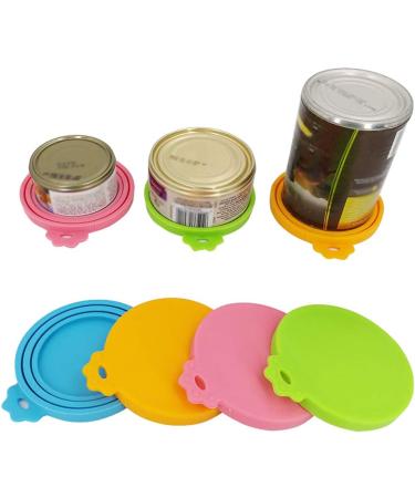 IVIA Pet Food Can Lids - BPA Free Silicone Covers for Dog & Cat Food - Universal Fit - Set of 4 (Blue, Green, Orange, Pink) - Buy Online on SooperMarket.com