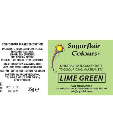 Sugarflair Lime Green Spectral Food Colouring Paste - 25g | Highly Concentrated for Sugar Pastes, Buttercream, Royal Icing | Vibrant Dye - Buy Online on SooperMarket.com