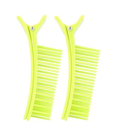 2pcs Hair Styling Clips - Non-slip Matte Handle, ABS Splint, Fluorescent Green - Buy Online on SooperMarket.com