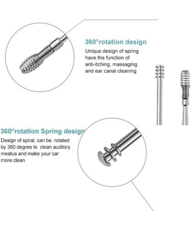 6pcs Ear Cleaner Wax Removal Tool Earpick Sticks Earwax Curette Care Picking Cleaning Ear Wax Health Care Ear Spoon Remover Pick - Buy Online on SooperMarket.com