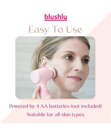 Blushly Facial Cleansing Brush - 360 Degree Exfoliating Facial Brush - Skin Care Routine Essential for Deep Cleaning - Pink - Buy Online on SooperMarket.com