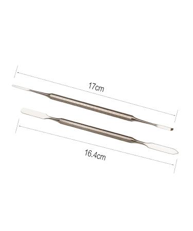 Osinee 2PCS Professional Stainless Steel Makeup Spatula Set - Essential Cosmetic Tools for Eyeshadow Nail Polish Wax & Foundations - Buy Online on SooperMarket.com