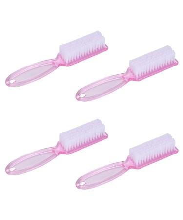 Yebeauty Nail Brush Fingernail Cleaner 4 Pack - Hand and Toe Scrubbing Brush for Pedicure - Clear Pink Plastic Nail Scrubber - Buy Online on SooperMarket.com