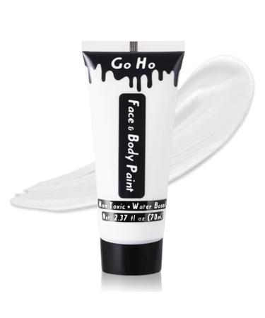 Go Ho Cream White Face Body Paint(2.37 oz) Water Based White Face Painting Joker Clown Zombie Skeleton Makeup for Adults Children SFX Cosplay Costumes Festivals Halloween Makeup