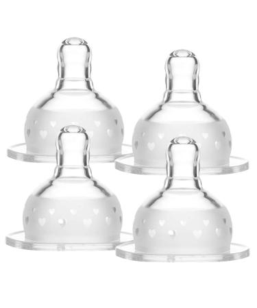 Matyz 4-Pack Silicone Replacement Nipple for Matyz Wide Neck Bottles Slow Flow Newborns Up to 3 Months (Size S) 4-PACK 0-3 Months Slow Flow