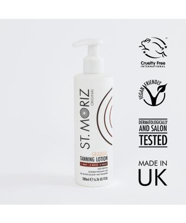 St Moriz Original Gradual Tanning Lotion 200ml - Hydrating Fake Tan Moisturiser | Light to Dark | Dermatologically Tested | Vegan & Cruelty Free - Buy Online on SooperMarket.com