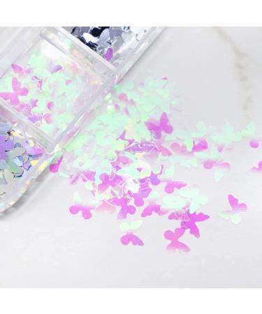 12 Colors Butterfly Nail Art Glitter Sequins | 3D Holographic Decals for Acrylic Nails | Manicure Paillettes & Ultrathin Glitters | Nail Art Supplies for Women - Buy Online on SooperMarket.com