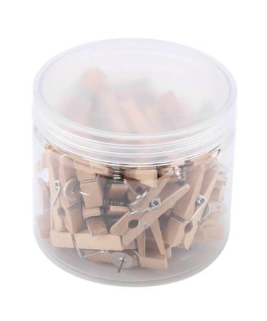 Glomora 50pcs Natural Wooden Clips: 35 7mm Durable Wooden Craft Clips for Photo Presentation and Clothing Decoration