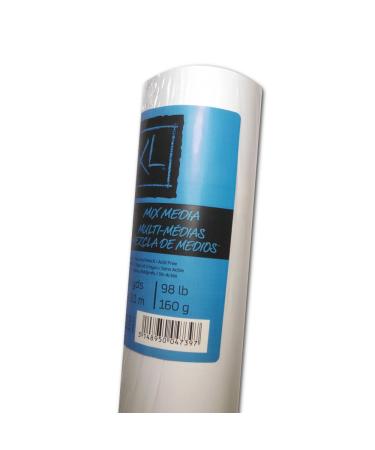Canson XL Series Mixed Media Paper Roll 36inx10yd (98lb/160g) - Artist Paper for Adults and Students - Watercolor Gouache Graphite Ink Pencil Marker 36"X10yds