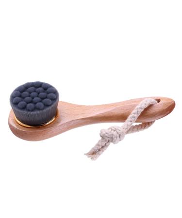 1PC Facial Cleansing Brush Manual Face Brush Bamboo Charcoal Bristles Wooden Handle for Washing Face Pore Exfoliation Wash Makeup Massaging Brush
