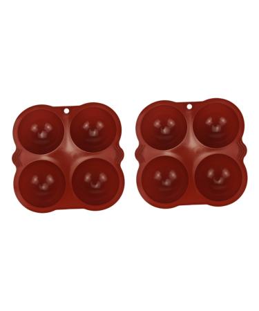 Milisten 2pcs Cake Mold Semicircle for Chocolate Dome Mousse Cupcake Pan Half Sphere Silicone Molds for Soap Round Cake Pan Red Handmade Soap Food Grade Silicone Pudding Mold