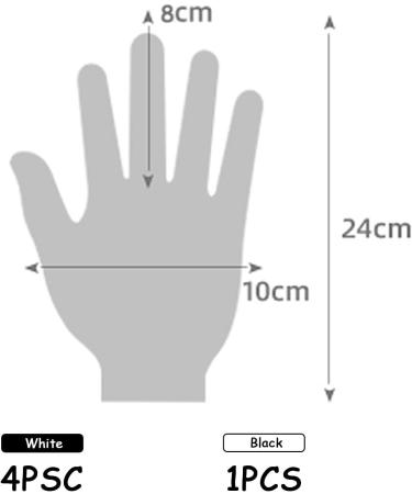 4 White Gloves + 1 Black Glove for Eczema Sensitive Dry Irritated Skin Overnight Hand Cream Lotion Protection Daily Work 100% Cotton Size 9" (5 Pairs) - Buy Online on SooperMarket.com