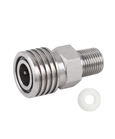 HMKUGO Male Thread to 8MM Female Quick-Disconnect Connector Adapter, Stainless Steel, PCP Paintball Charging Fittings with Sealing O-Ring
