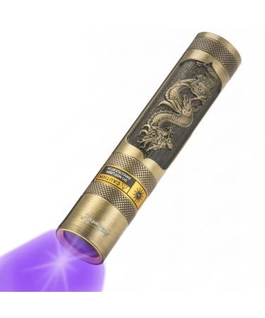 Alonefire SV65 5W UV Torch Flashlight 365nm USB Rechargeable Portable Ultraviolet Black Light Mini Stain Minerals Money Pet Urine Detector for Resin Curing Scorpion Fishing with Built-in Battery