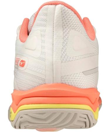 Mizuno Women's Wave Exceed Light 2 Tennis Shoes - 38 EU - White/Coral - Lightweight & Comfortable for Optimal Performance - Buy Online on SooperMarket.com
