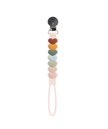 Loulou Lollipop Beadless Silicone Pacifier Clip (Sweetheart  Multi) Sweetheart Multi