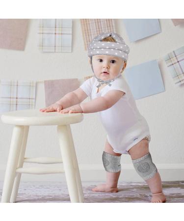 TORASO Baby Head Protector & Knee Pads for Crawling Infant | Safety Helmet & Walking Baby Helmet | Ages 6-36 Months | Gray Star - Buy Online on SooperMarket.com