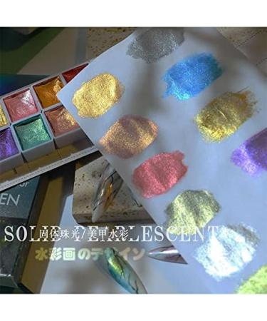 12-Piece Shimmer Solid Watercolor Nail Paint Set - Metallic Powder for Nails - Buy Online on SooperMarket.com